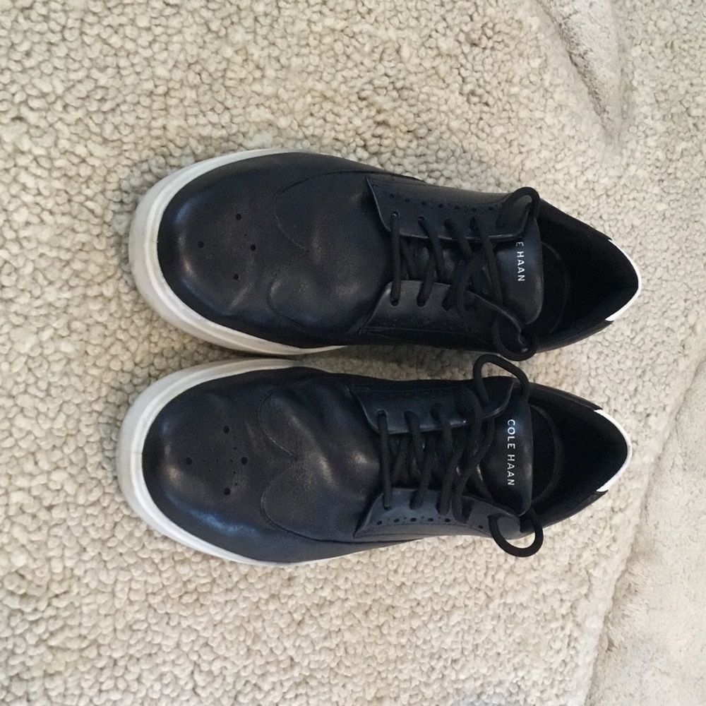 Cole Haan Men's Black Sneakers with White Sole